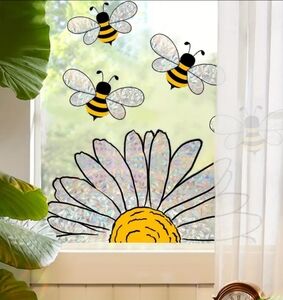 Sunflower & Bees Window Sun Catcher window cling stickers